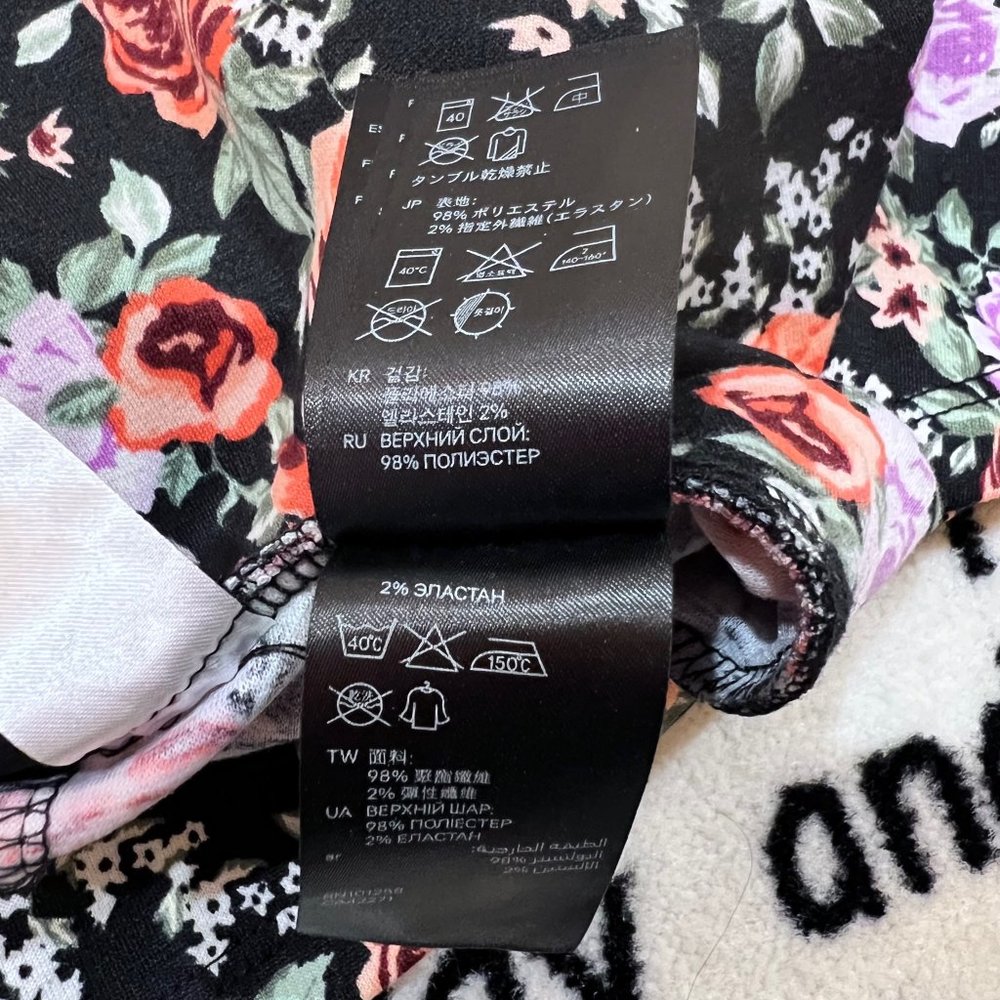 Divided Floral Pattern Stretchy Polyester Skirt - image 5